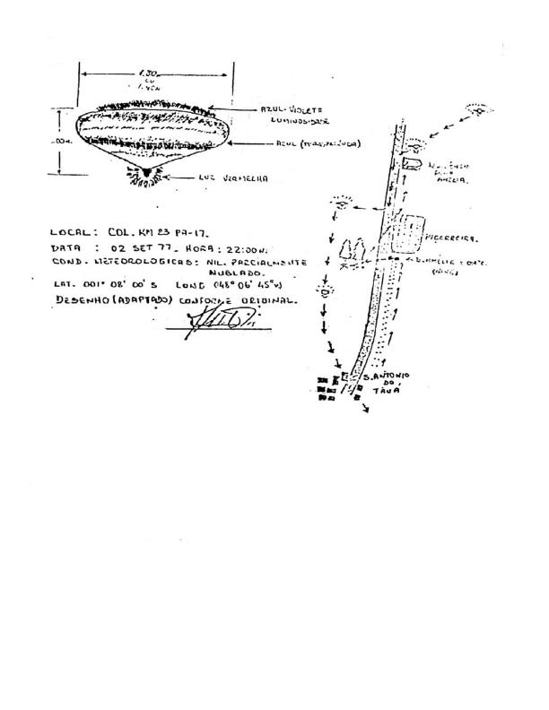 A document from the Brazilian military investigation of the phenomena in Colares in the state of Pará.