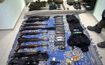 Hamas weapons found inside Gaza City's Shifa Hospital, following a raid by Israeli special forces, November 15, 2023. (Israel Defense Forces)